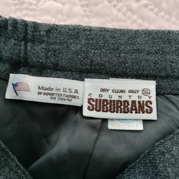 VINTAGE Union made in the USA Women's gray long skirt size 16 - Picture 6 of 7